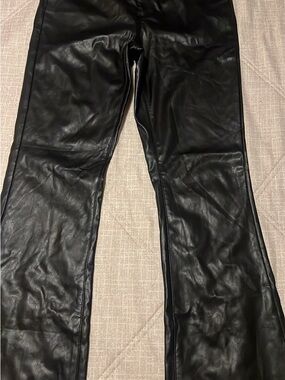 Oat New York Black Faux Leather High-Rise Pants